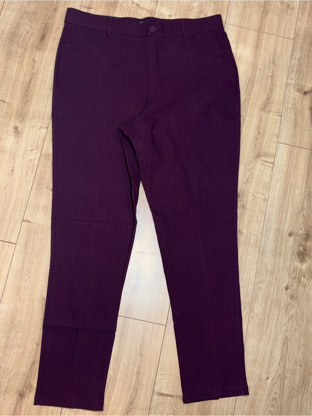 NWT Mario Serrani Italy Plum Dress Chinos Pull On Style Trouser Size L